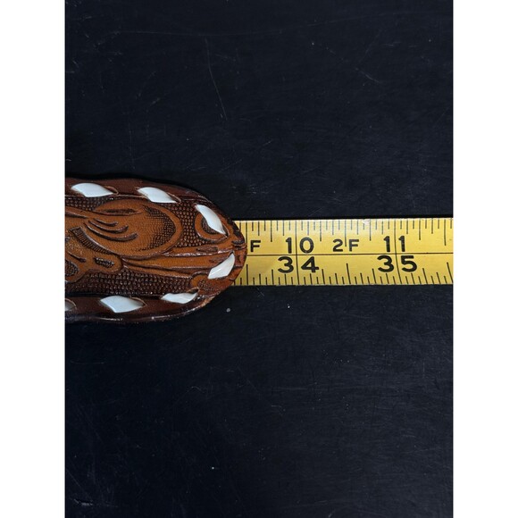 Personalized Andi Western Brown Tooled Leather Belt Southwestern Belts Size 28 main image 7